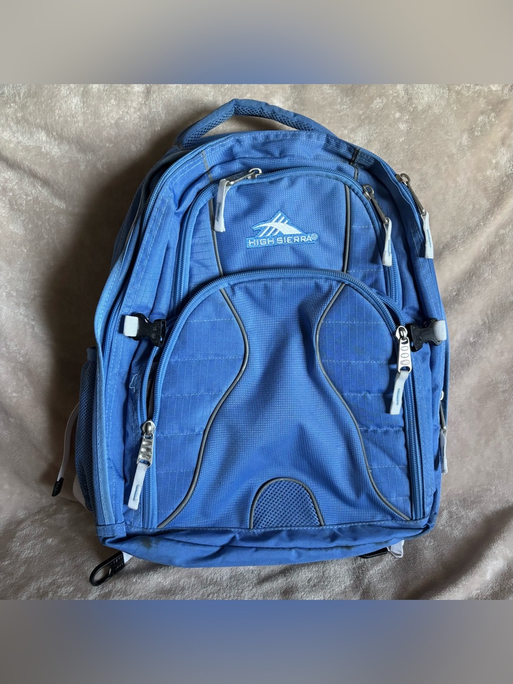 High Sierra Periwinkle Blue Backpack Many Compartments School Ready Big